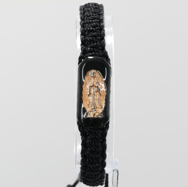 Virgin Mary Adult Bracelet Gold-Filled Charm | Black