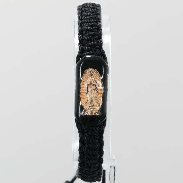 Virgin Mary Adult Bracelet Gold-Filled Charm | Black