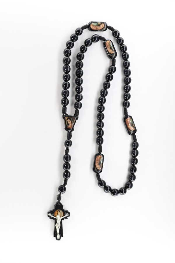 Our Lady of Guadalupe Wooden Rosary | Black