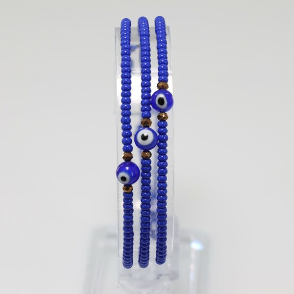 Blue Evil Eye Newborn/Toddler Bracelet | Blue Czech Beads