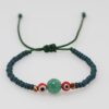 Red Evil Eye Newborns/Toddlers Bracelet | Green Czech Beads & Green Aventurine