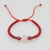 Red Evil Eye Newborn/Toddler Bracelet | Red Czech Beads & Rose Quartz