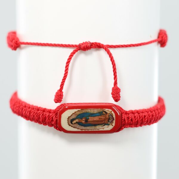 Virgin Mary Adult Bracelet | Realistic Image |Red