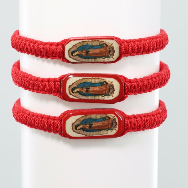 Virgin Mary Adult Bracelet | Realistic Image |Red