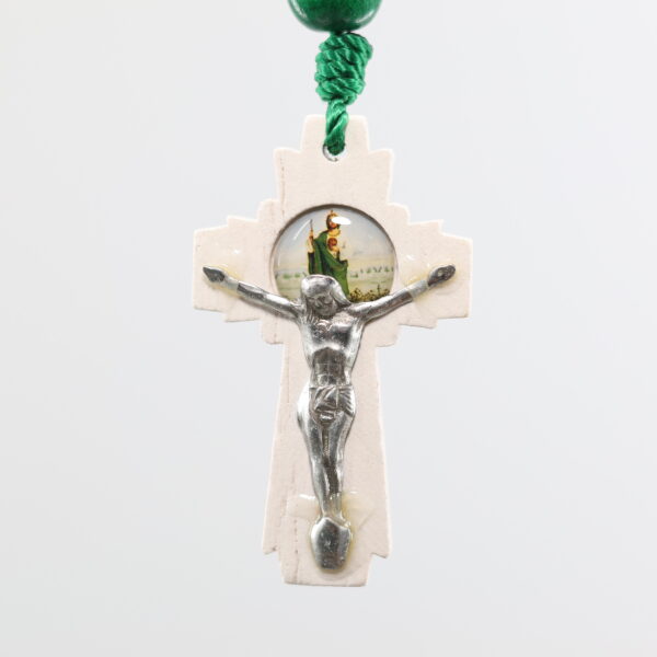 Saint Jude Thaddeus Wooden Rosary | Green and White