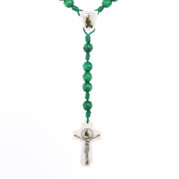 Saint Jude Thaddeus Wooden Rosary | Green and White
