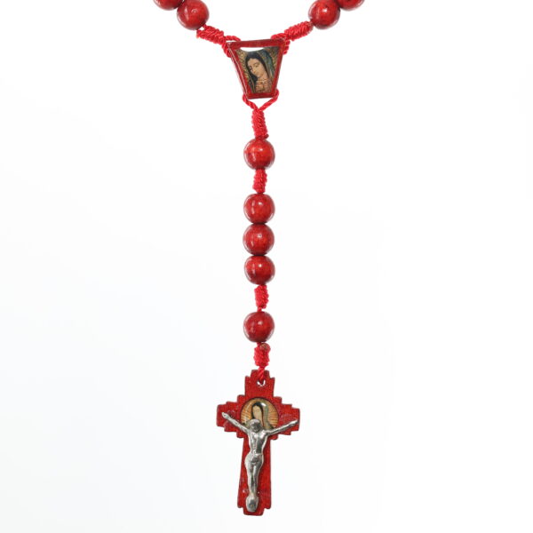 Our Lady of Guadalupe Wooden Rosary | Red
