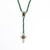 Saint Jude Thaddeus Small Wooden Rosary  | Green and White
