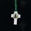 Saint Jude Thaddeus Small Wooden Rosary  | Green and White