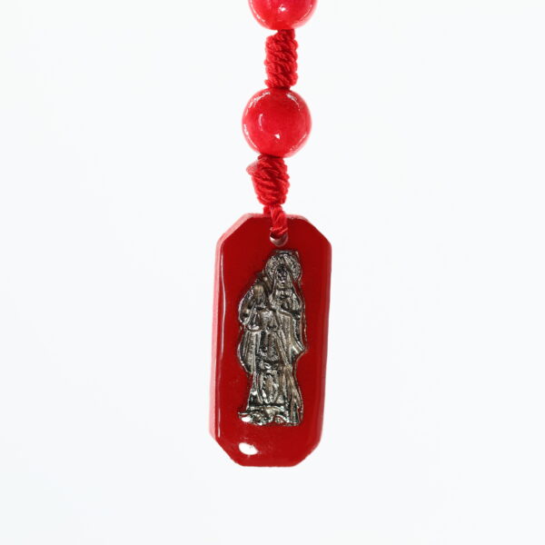 Santa Muerte/Holy Death Wooden Rosary | Red