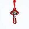 Saint Michael Archangel Wooden Rosary | Red