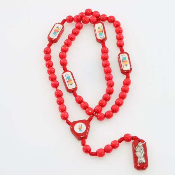 Santa Muerte/Holy Death Wooden Rosary | Red
