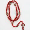 Saint Michael Archangel Wooden Rosary | Red