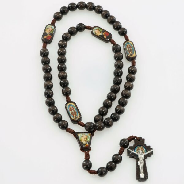 Saint Benedict Wooden Rosary | Brown