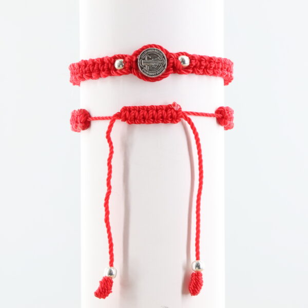 St. Benedict Toddler/Kids Bracelet | Silver-Color Beads & Medal | Red