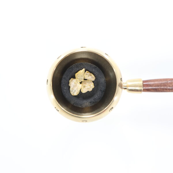Brass Resin Burner with Wooden Handle | Charcoal & Copal Set