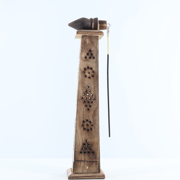 Wooden Tower Incense Holder For Sticks